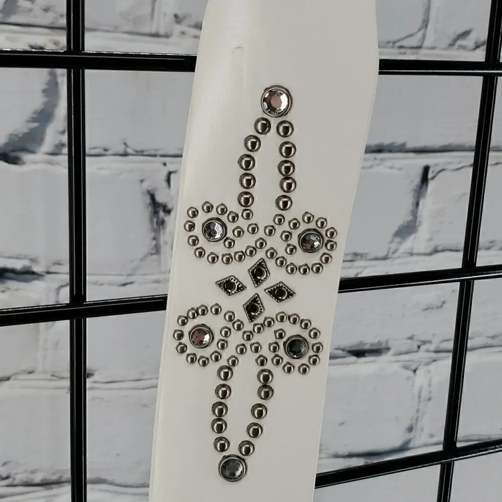 White Fancy Belt Size L 36-40 inches New